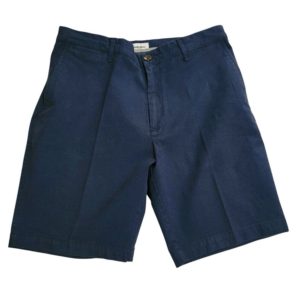 Goodfellow Men Shorts Blue Size 32 4 Pocket 9 In Inseam Causal Cotton Blend